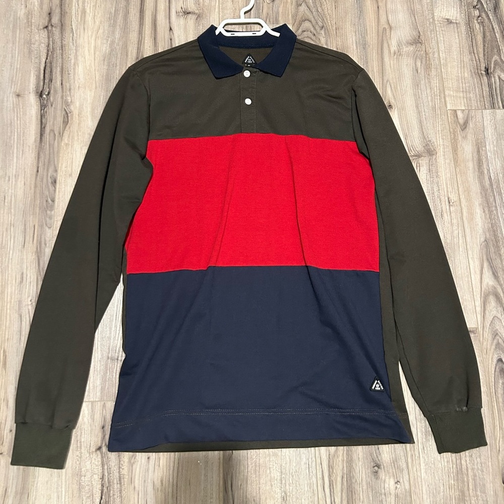 American Stitch Red, Navy, and Olive Long Sleeve Polo